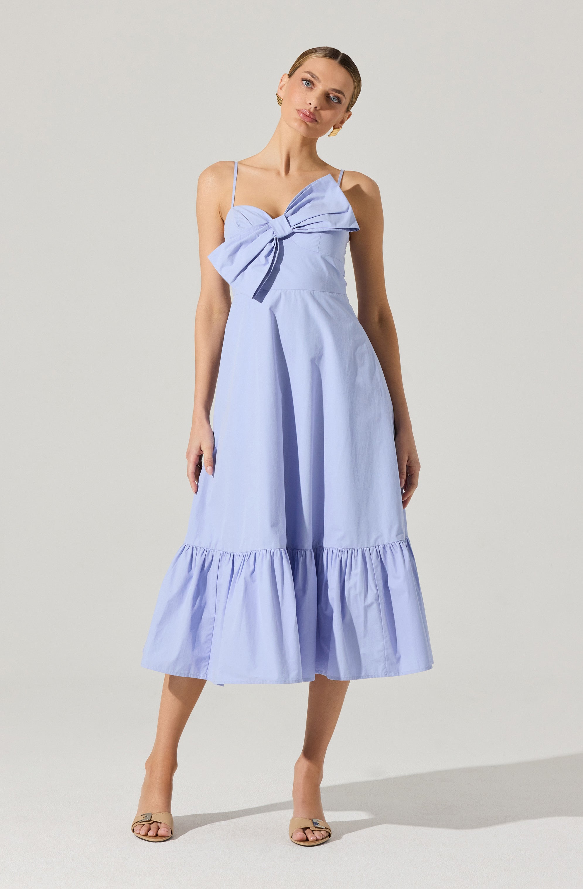 Asymmetrical Bow Midi Dress