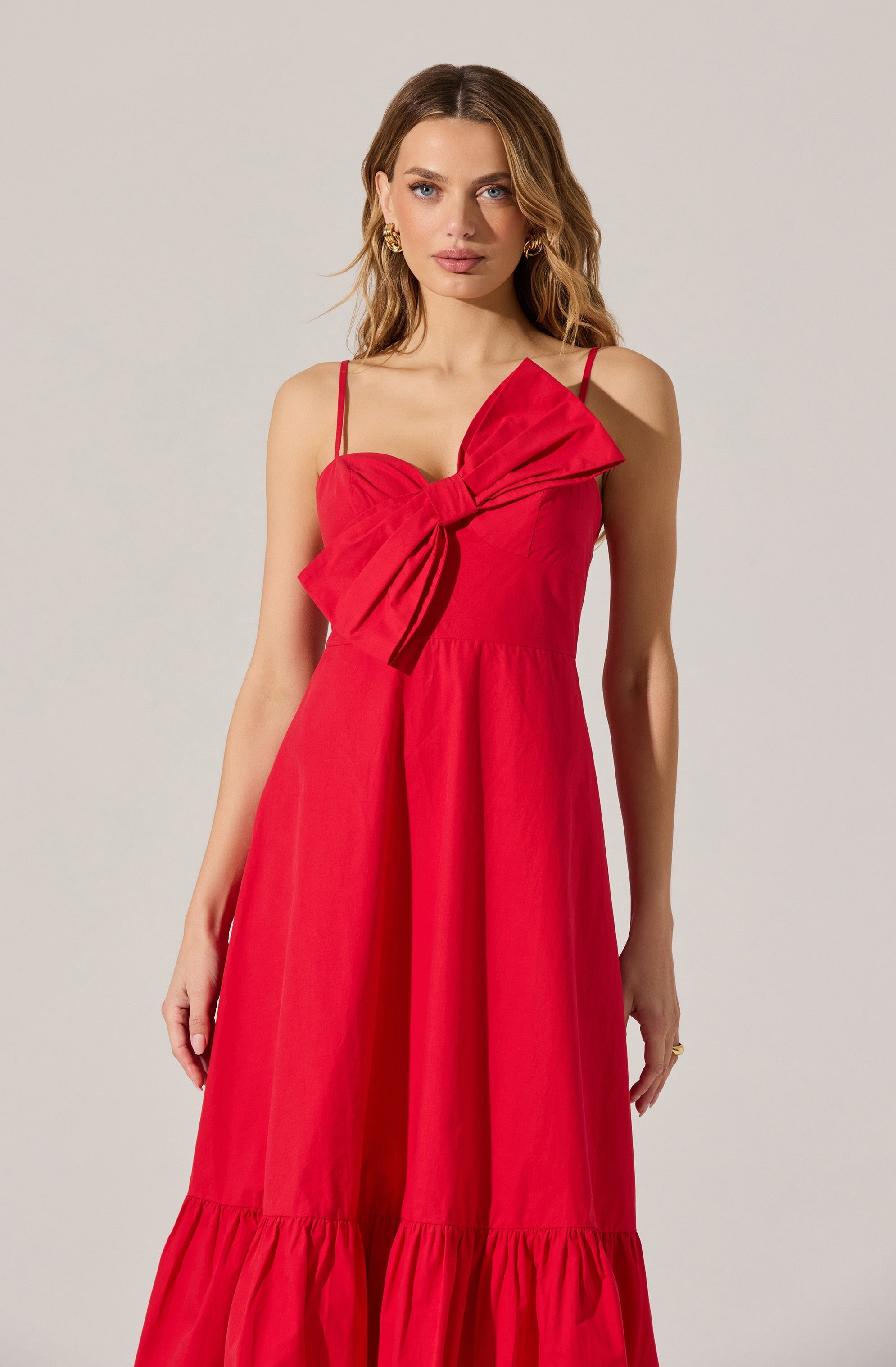 Asymmetrical Bow Midi Dress