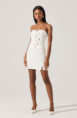 Strapless Layered Bow Mini Dress