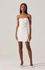 Strapless Layered Bow Mini Dress