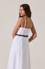 Contrast Lace Bustier Midi Dress