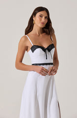 Contrast Lace Bustier Midi Dress