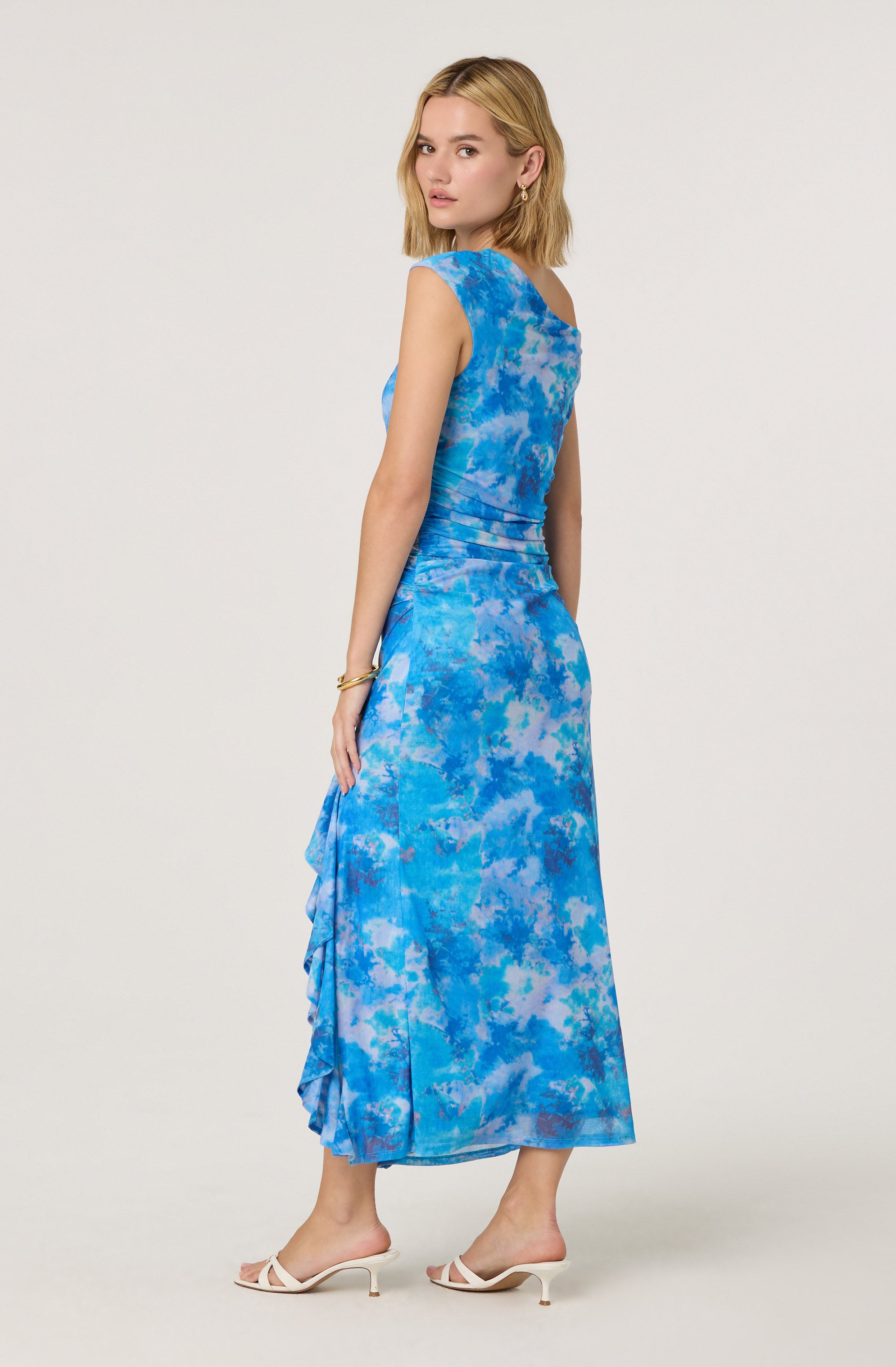 Off Shoulder Ruffle Midi Dress