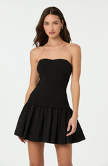Strapless Drop Waist Mini Dress