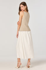 Longline Vest Mixed Media Dress