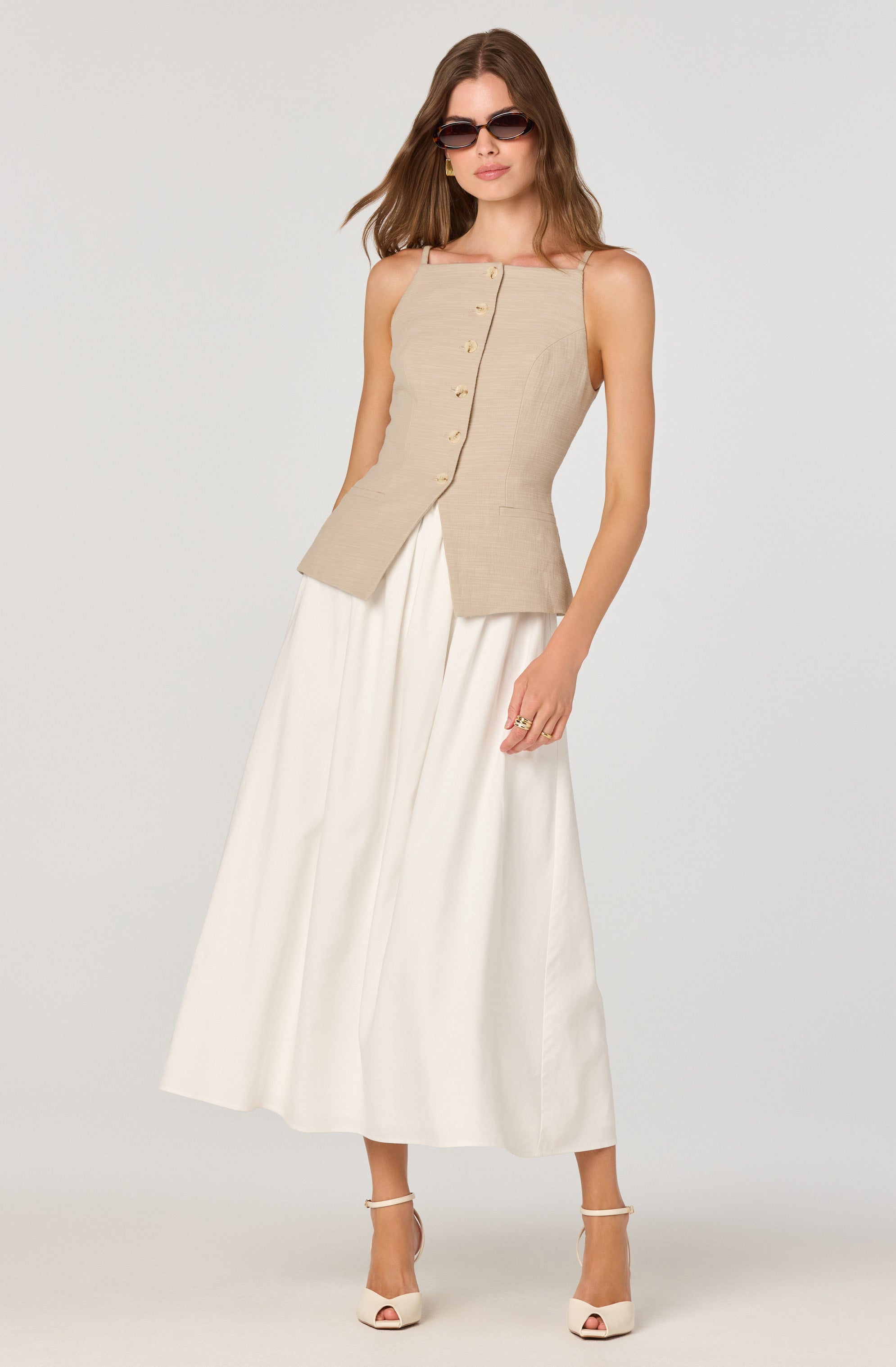 Longline Vest Mixed Media Dress