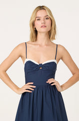 Contrast Sweetheart Midi Dress