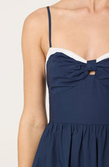 Contrast Sweetheart Midi Dress