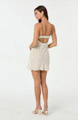 Satin Polka Dot Mini Dress