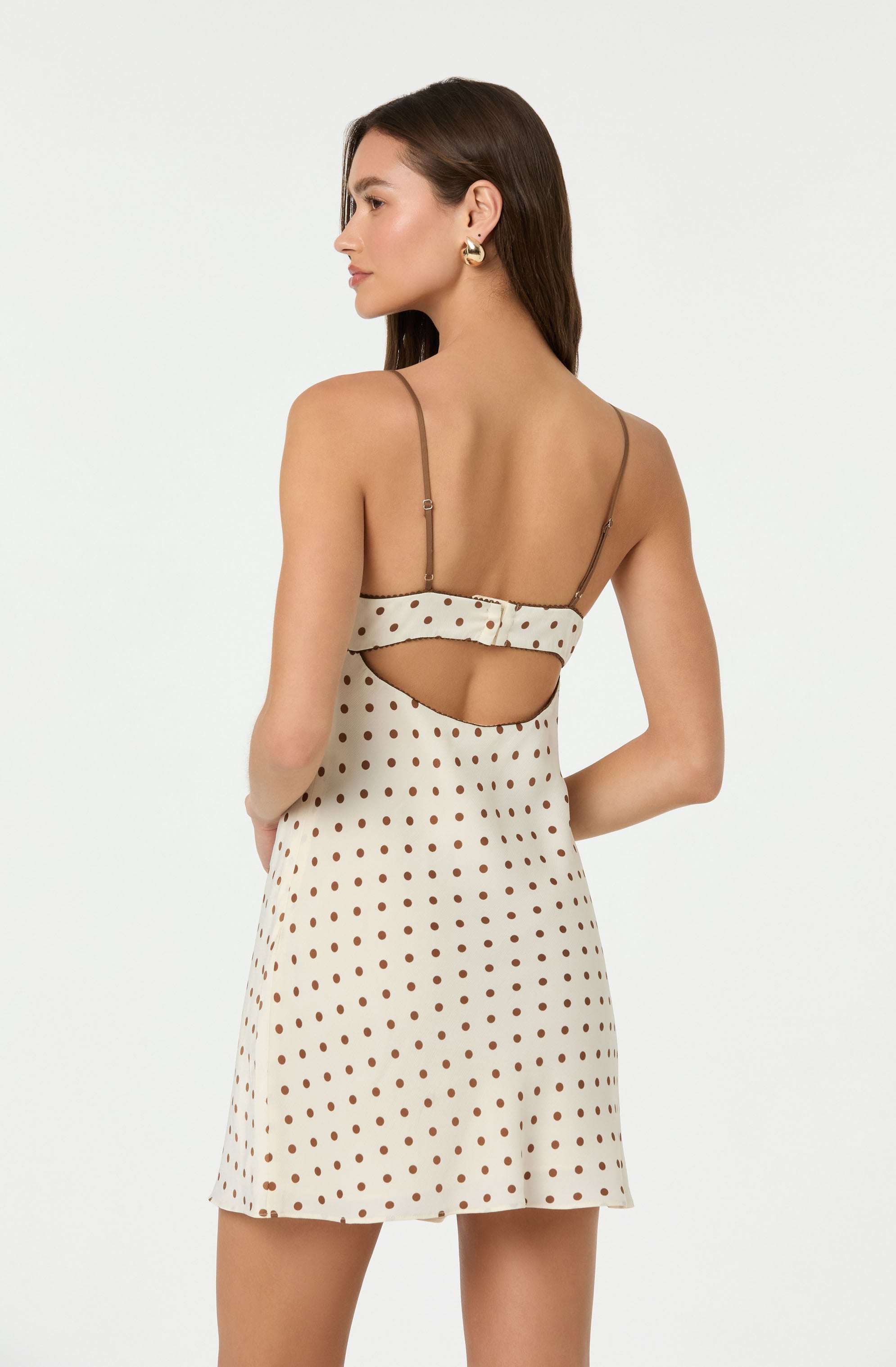 Satin Polka Dot Mini Dress