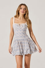 Floral Milkmaid Bubble Hem Dress