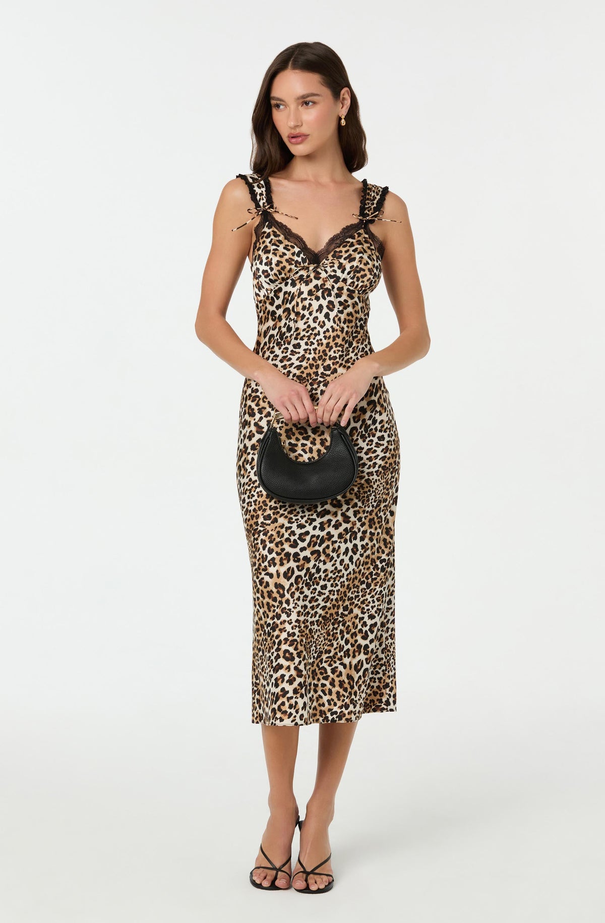 Lace Trim Midi Slip Dress