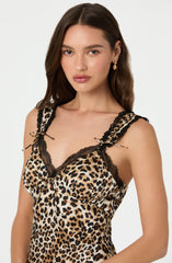 Lace Trim Midi Slip Dress