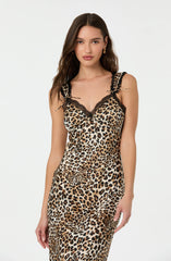 Lace Trim Midi Slip Dress