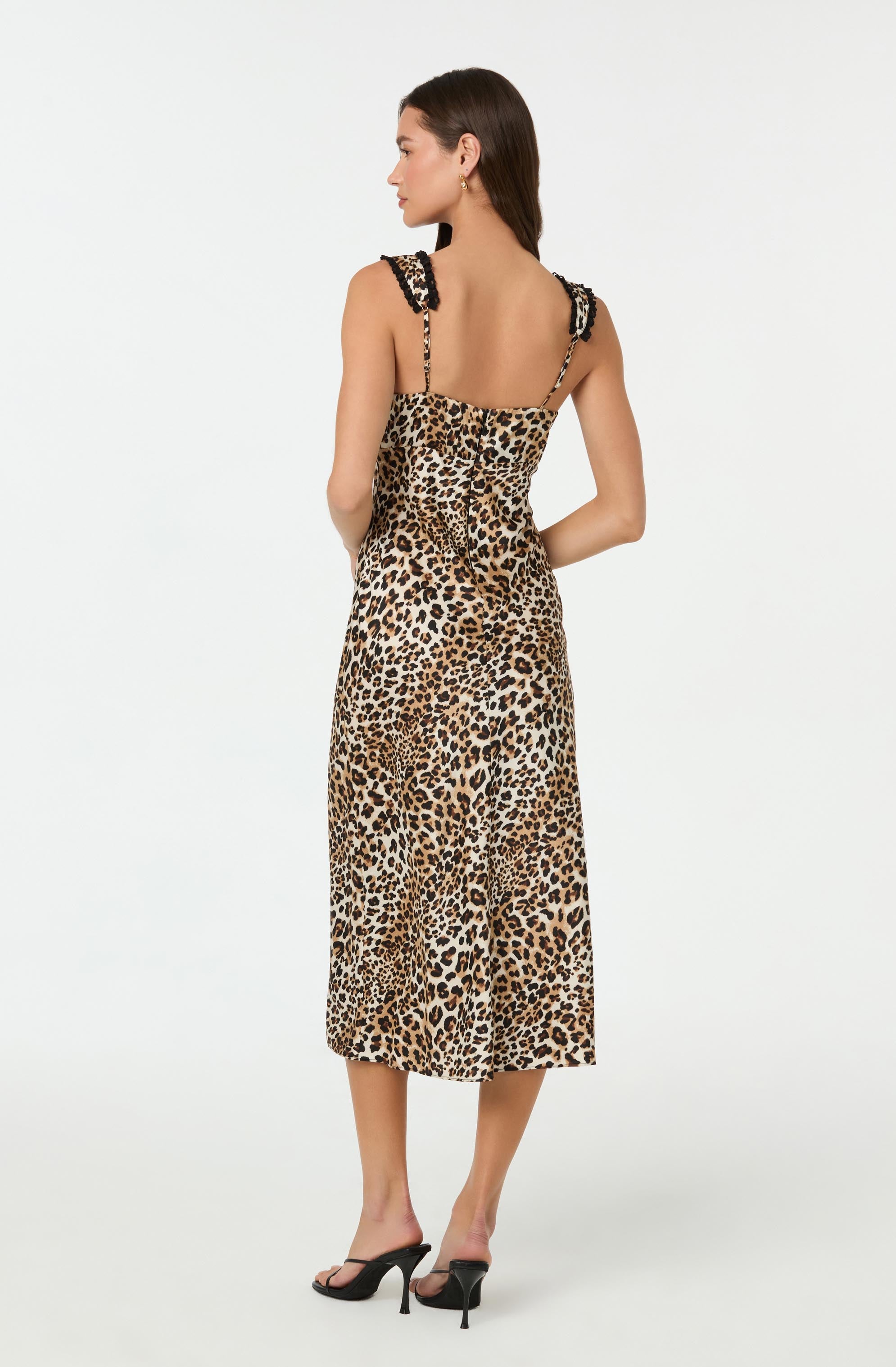 Lace Trim Midi Slip Dress