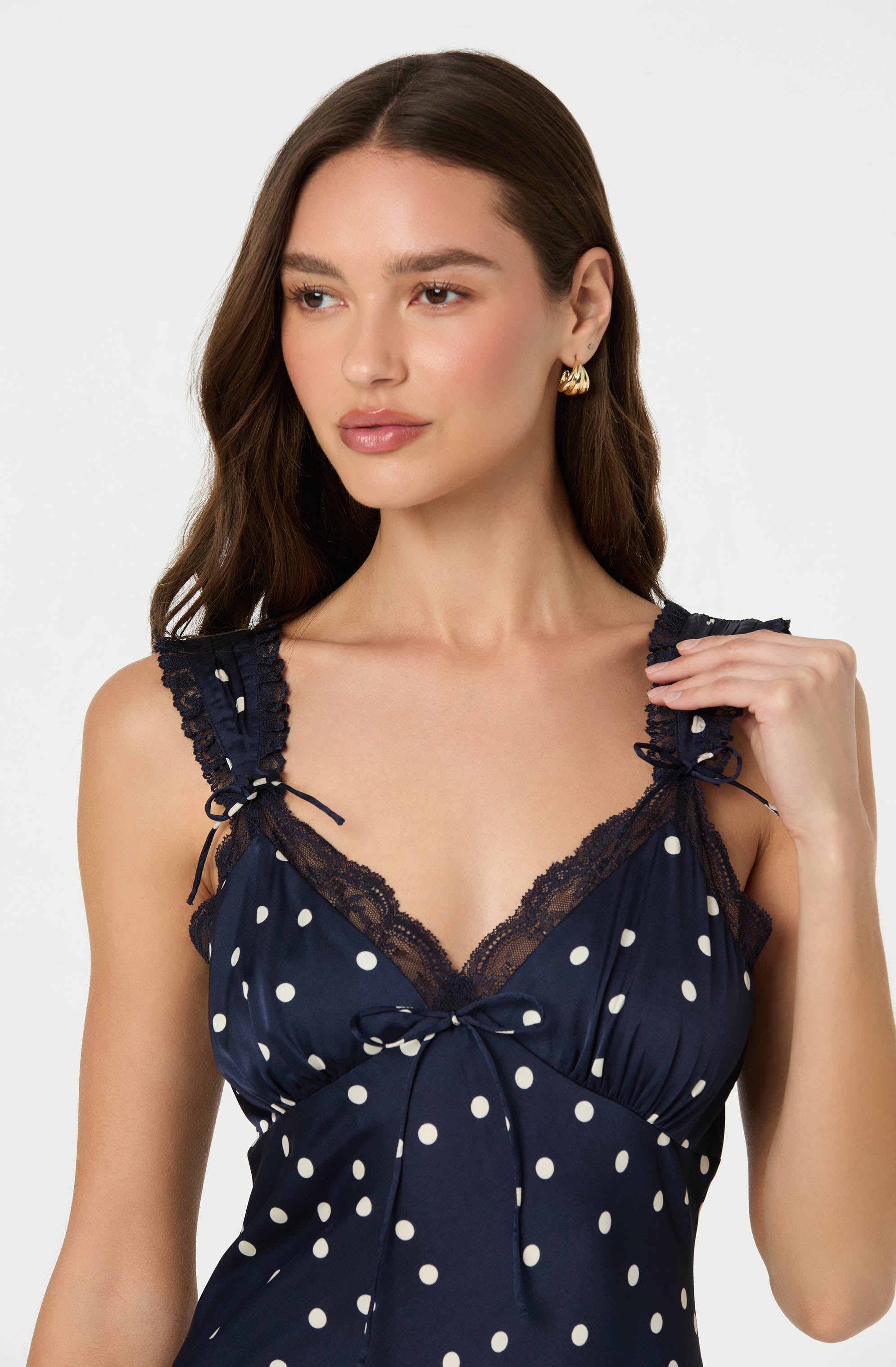 Lace Trim Midi Slip Dress