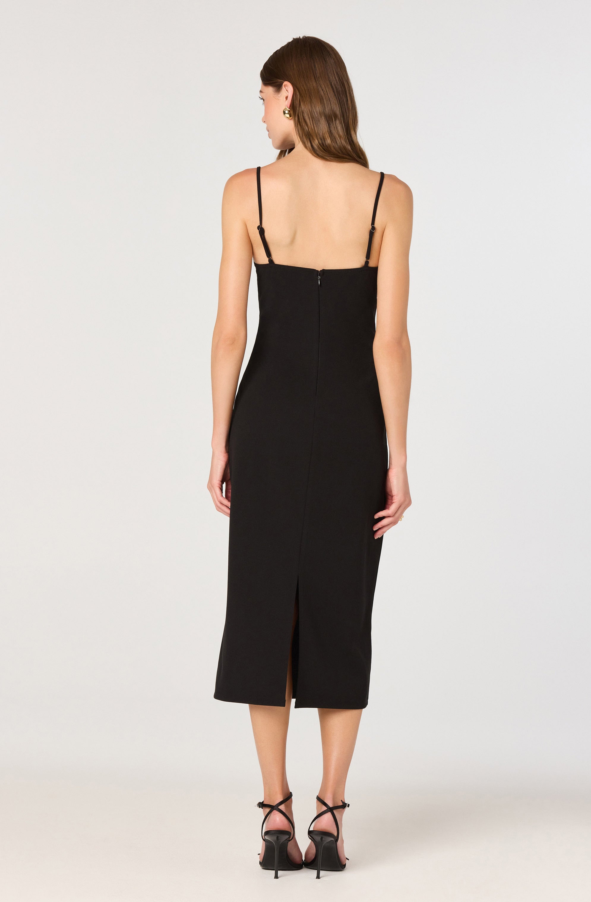 Bow Strap Bustier Midi Dress