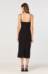 Bow Strap Bustier Midi Dress