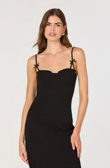 Bow Strap Bustier Midi Dress