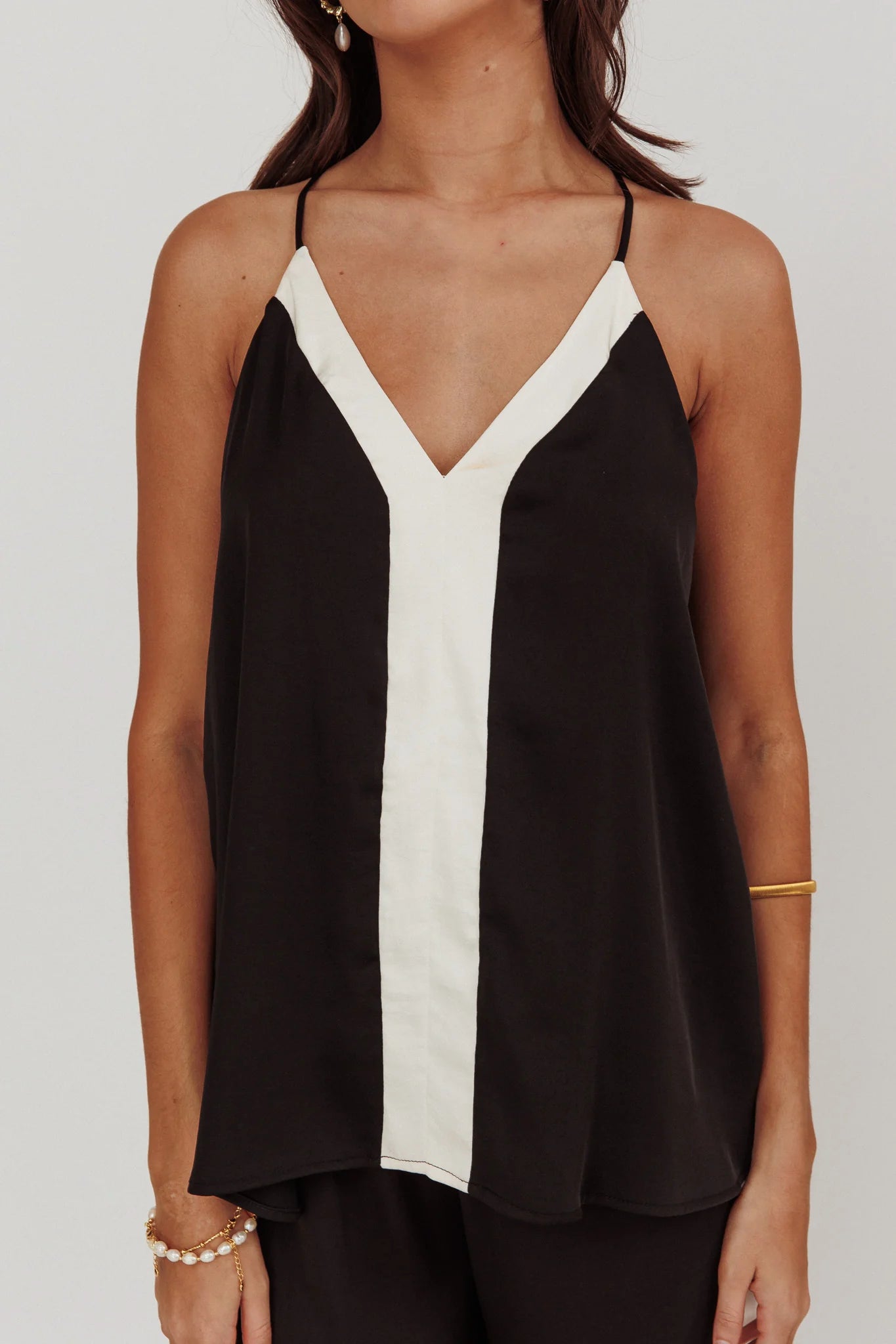 Unwritten Contrast Cami Top Black