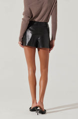 Faux Wrap Leather Skort