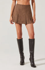 Pleated Wool Blend Skort