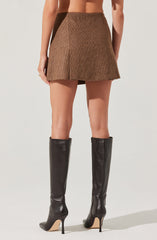 Pleated Wool Blend Skort