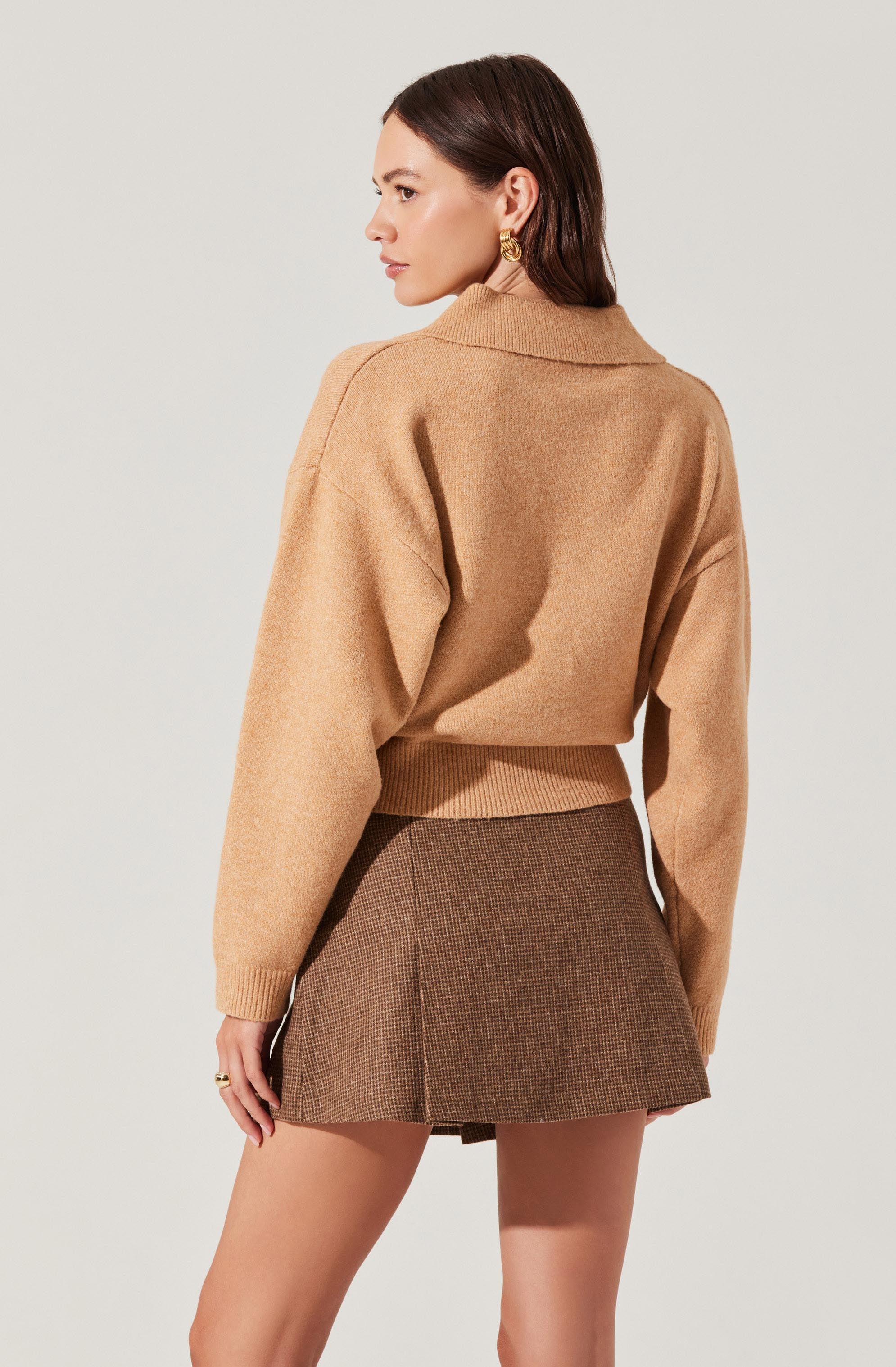 Pleated Wool Blend Skort