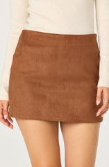 Faux Suede Mini Skort