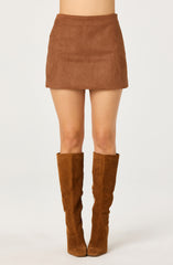 Faux Suede Mini Skort