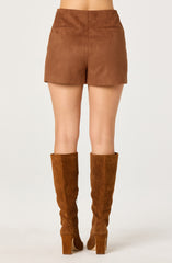 Faux Suede Mini Skort