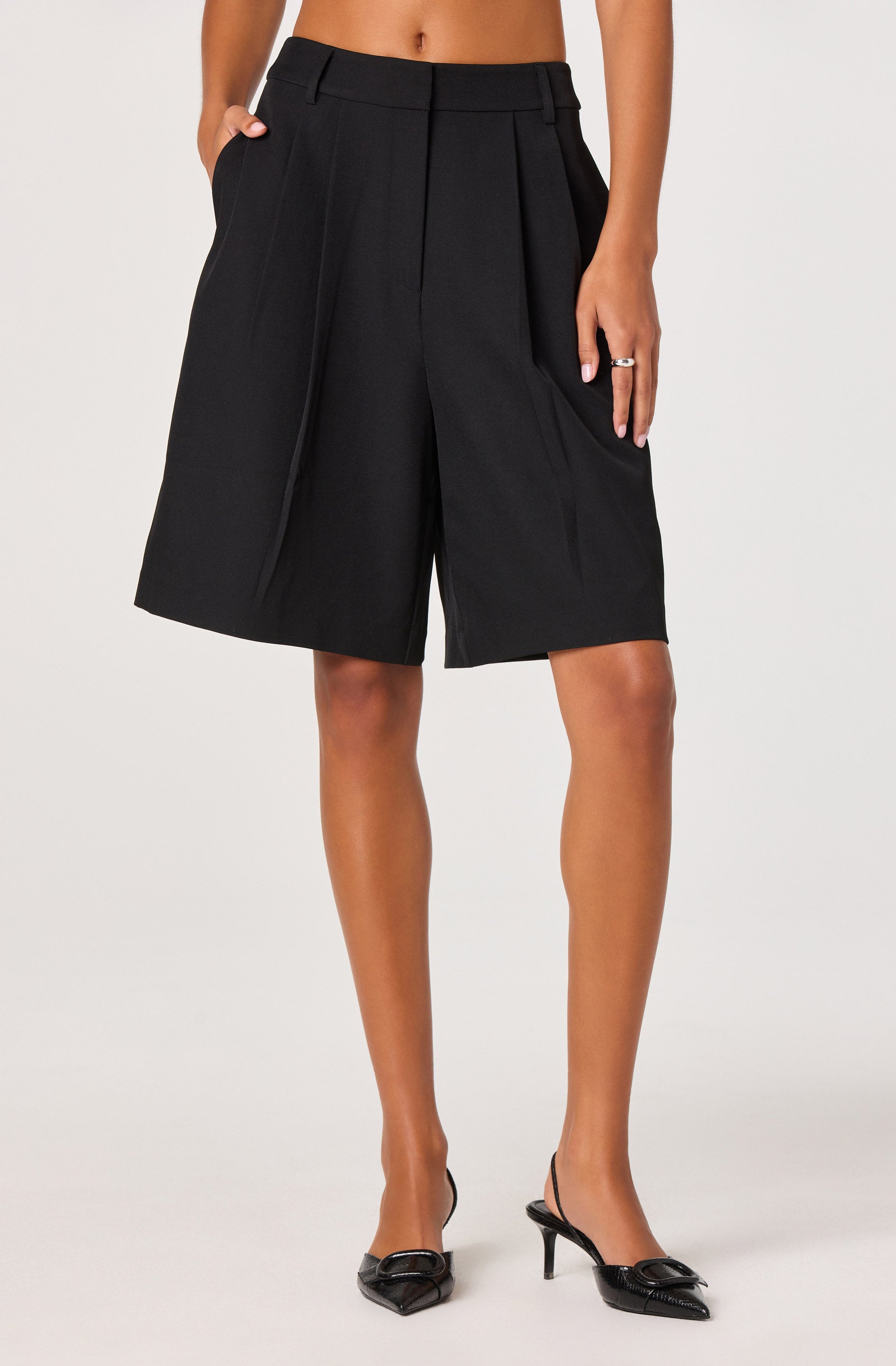 Pleat Front Tailored Bermuda Shorts
