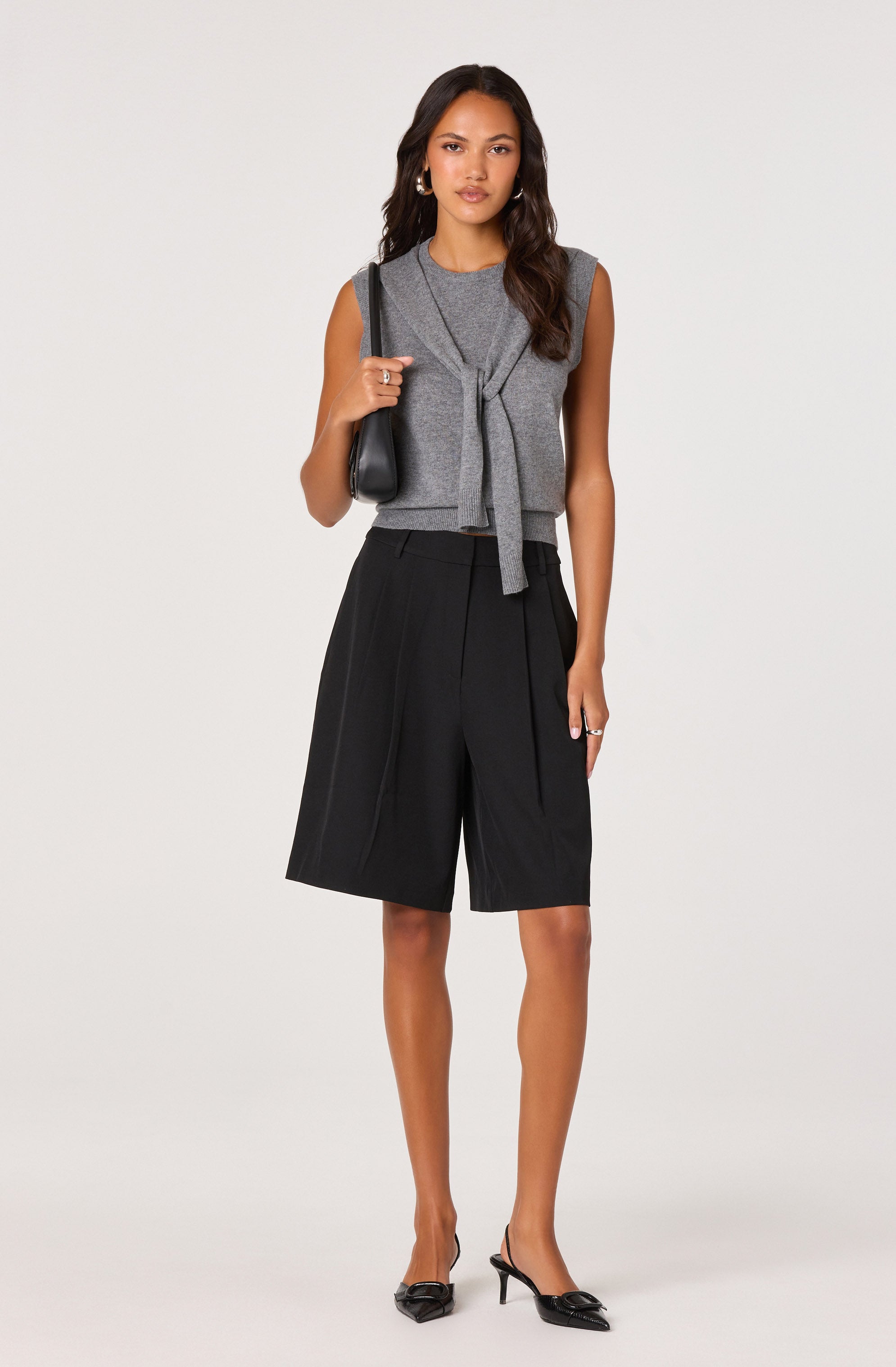 Pleat Front Tailored Bermuda Shorts