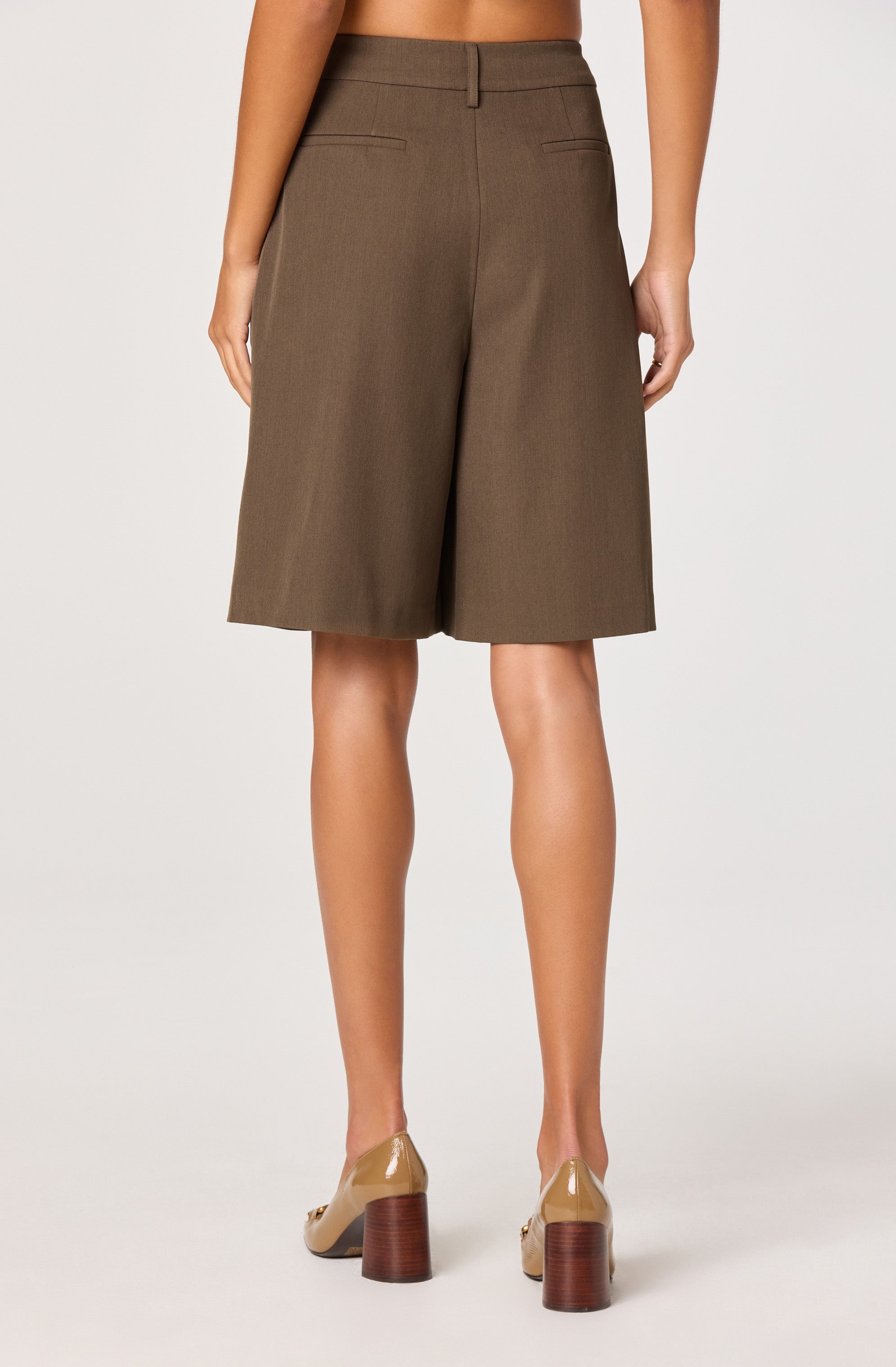 Pleat Front Tailored Bermuda Shorts
