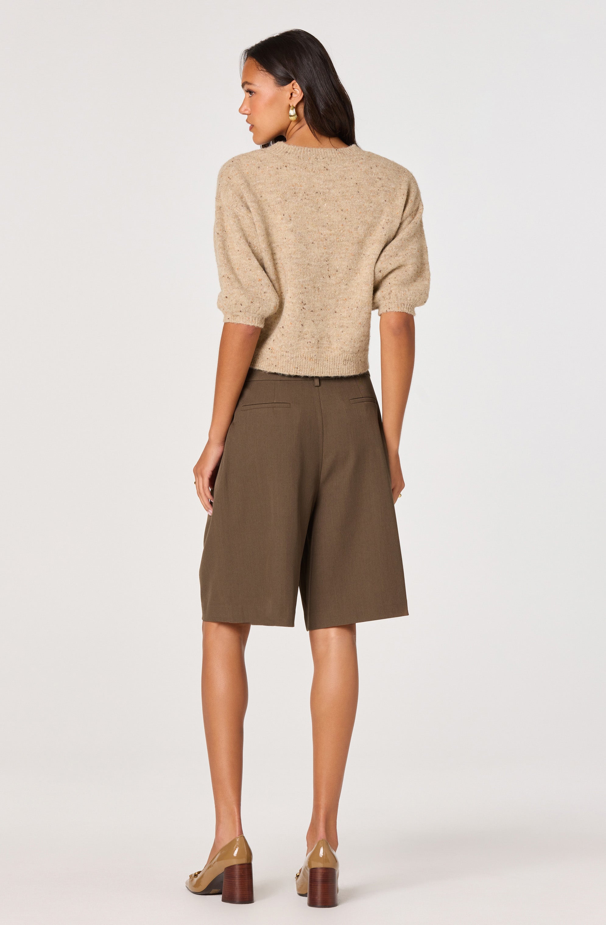 Pleat Front Tailored Bermuda Shorts