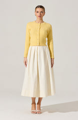 Full Flared Poplin Midi Skirt