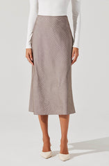 Striped Woven Midi Skirt