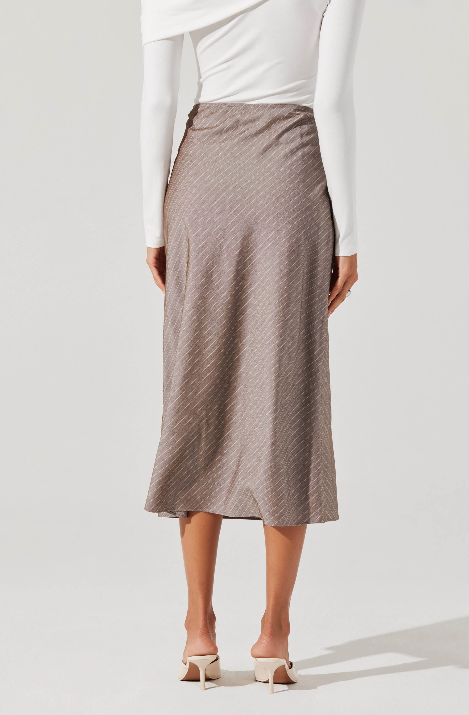 Striped Woven Midi Skirt