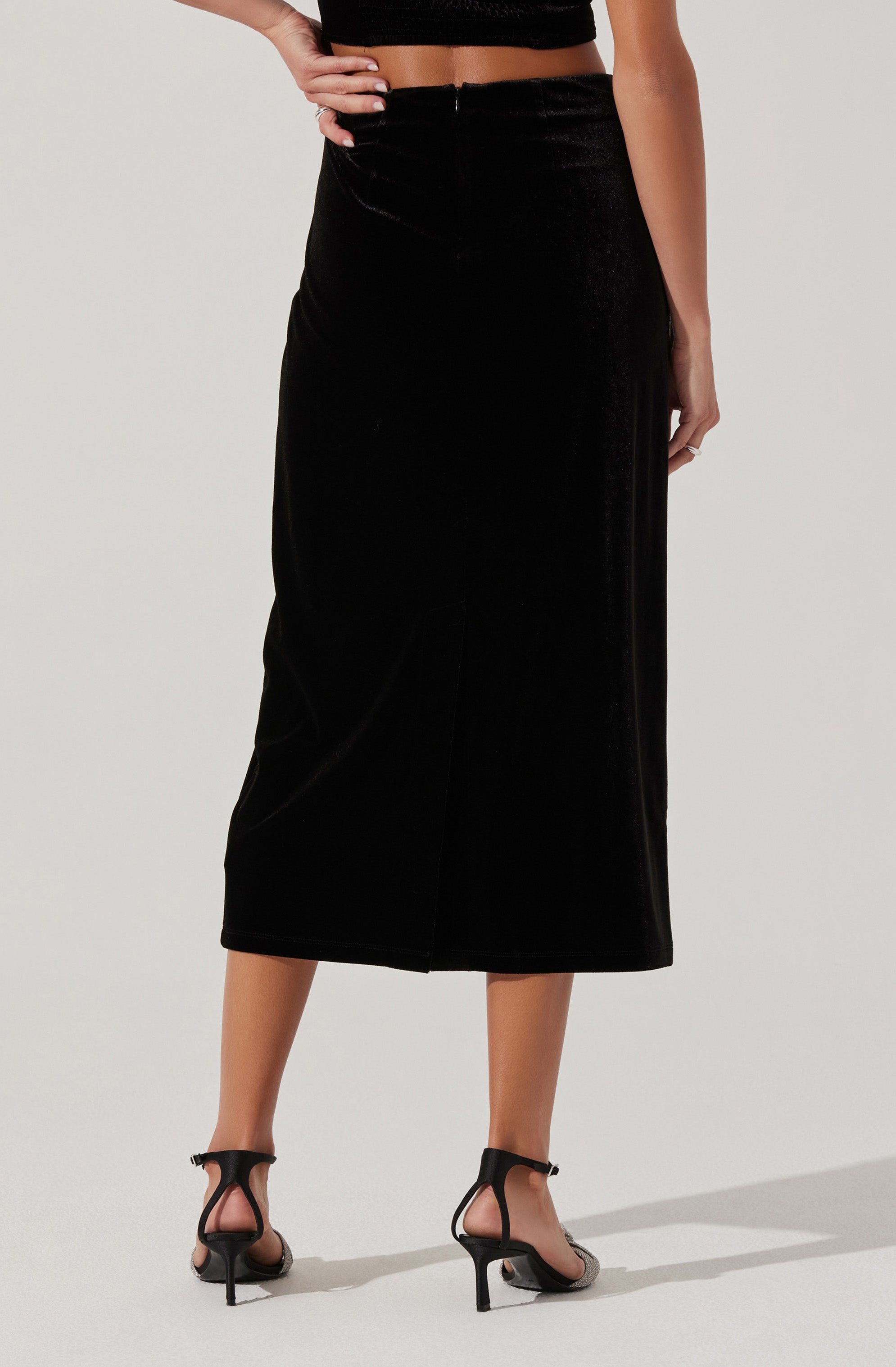 Velvet Midi A-Line Skirt