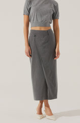 Pinstripe Asymmetrical Waist Skirt