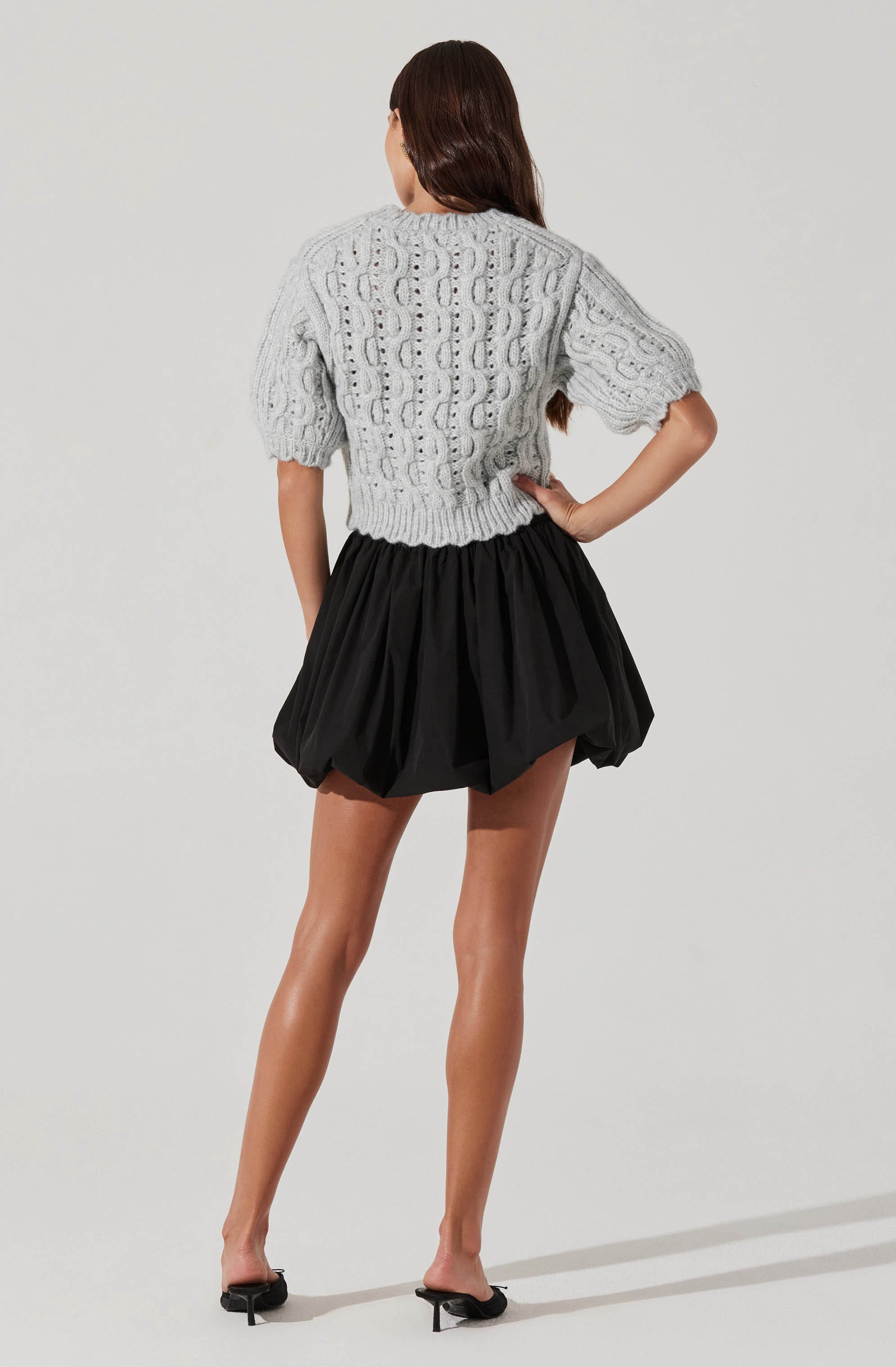 Poplin Bubble Mini Skirt