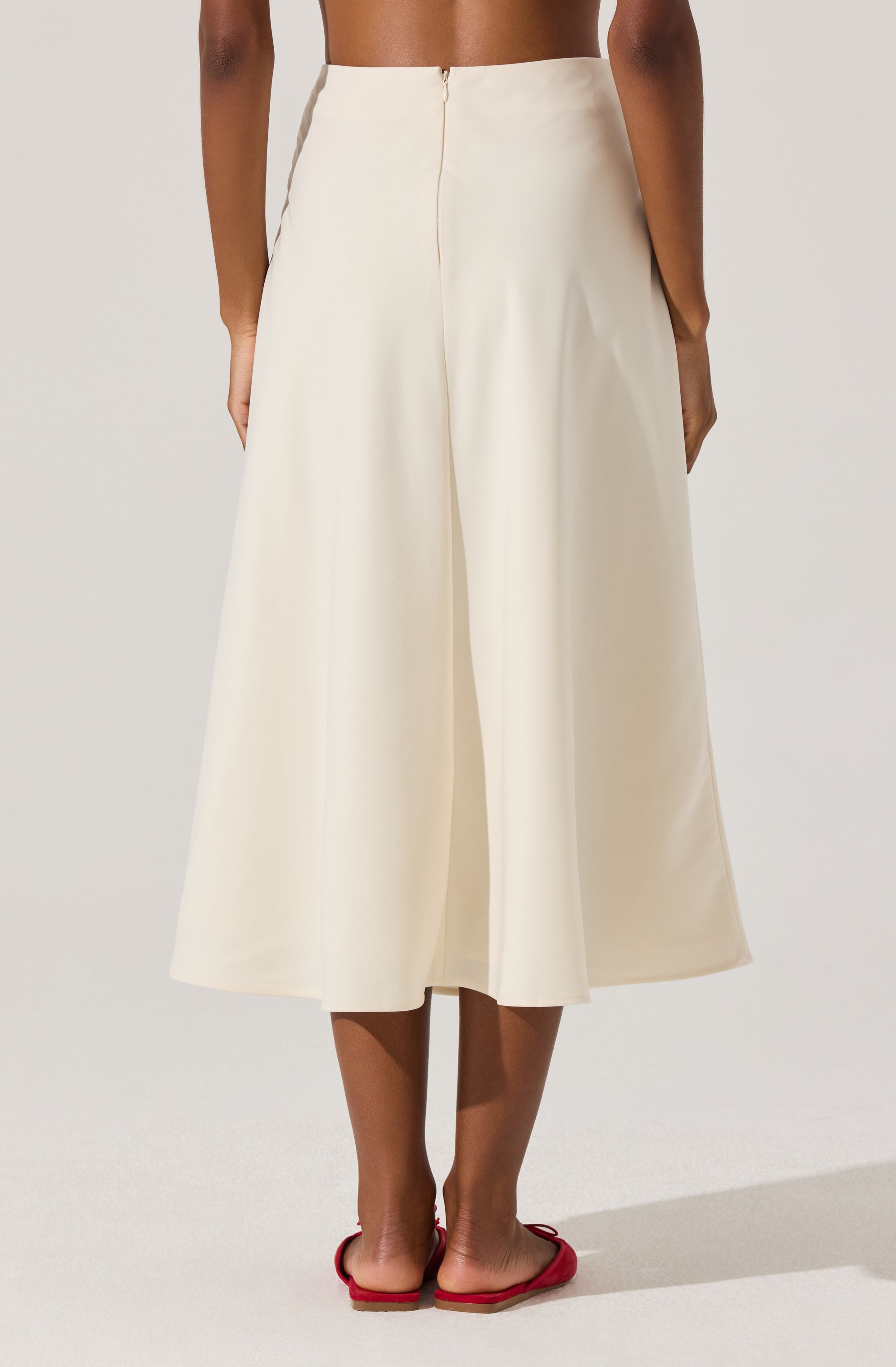 Woven A-Line Midi Skirt