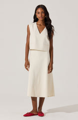 Woven A-Line Midi Skirt