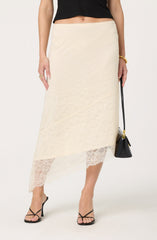 Asymmetrical Lace Midi Skirt