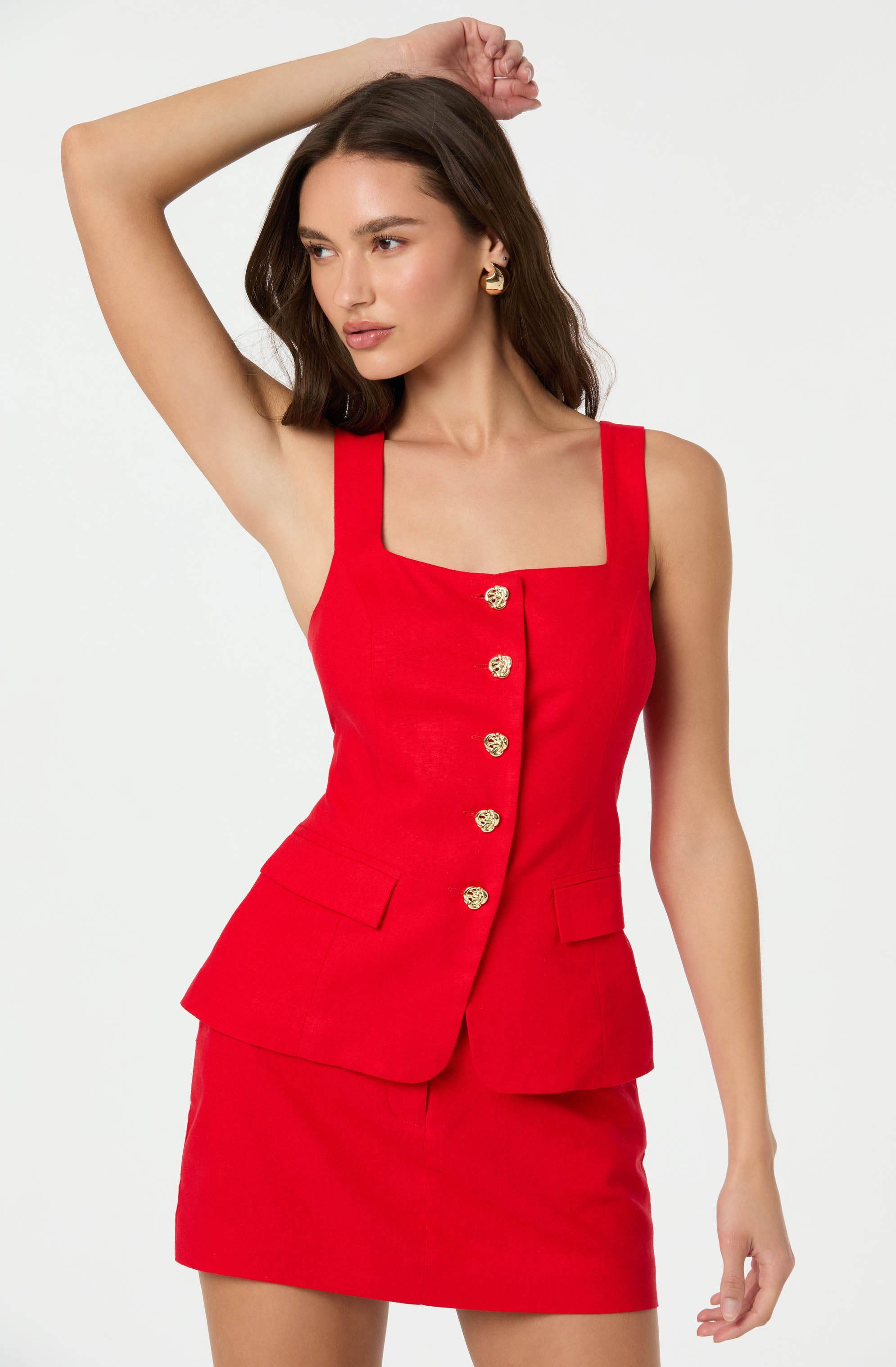 Linen-Blend Mini Skirt