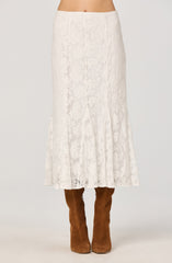 Lace Godet Midi Skirt