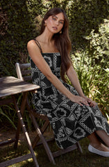 Embroidered Cutwork Midi Skirt