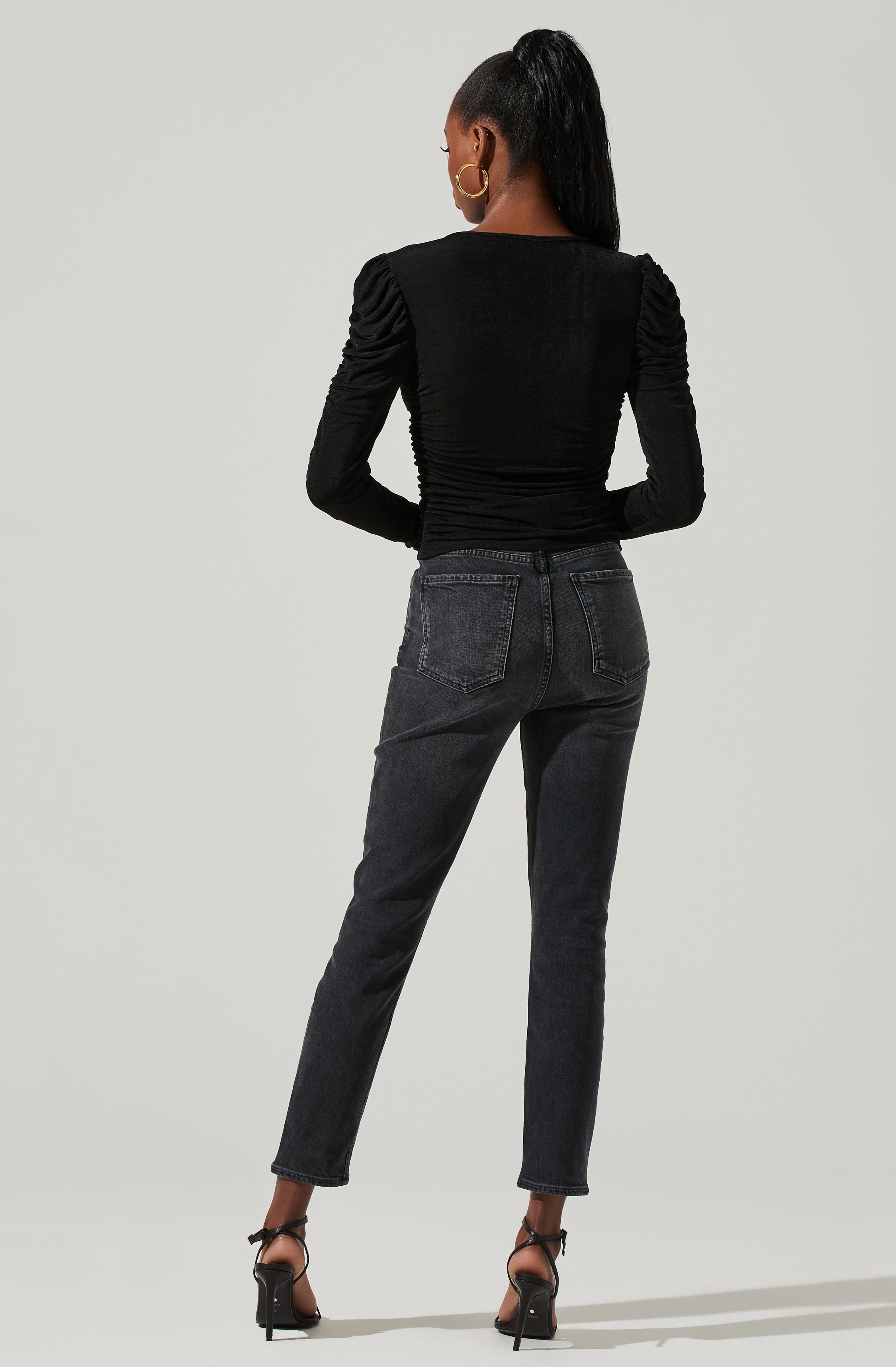 Ruched Front Long Sleeve Top