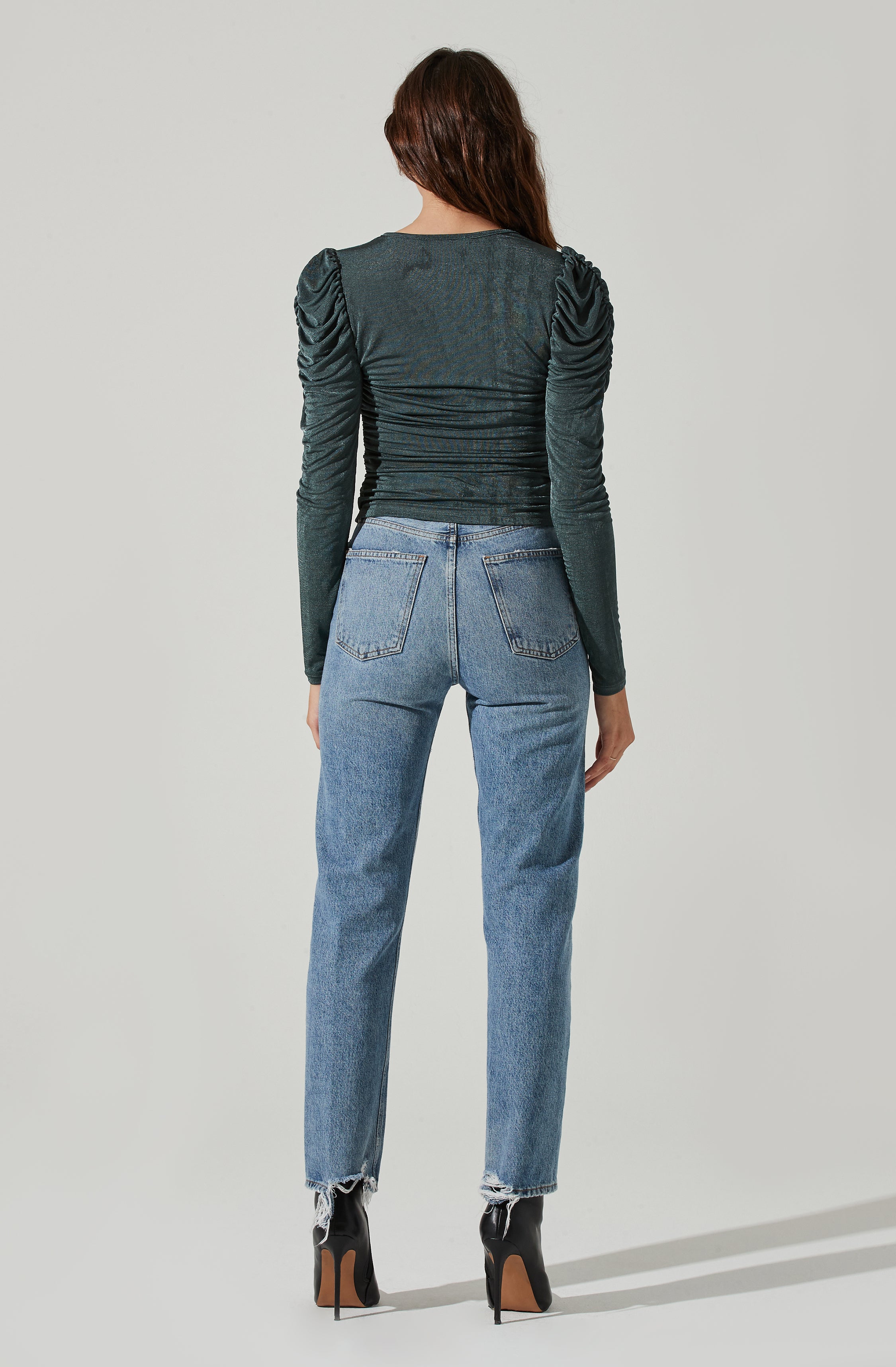 Ruched Front Long Sleeve Top