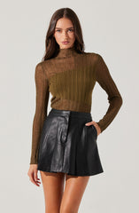 Mikita Faux Leather Pleated Skirt